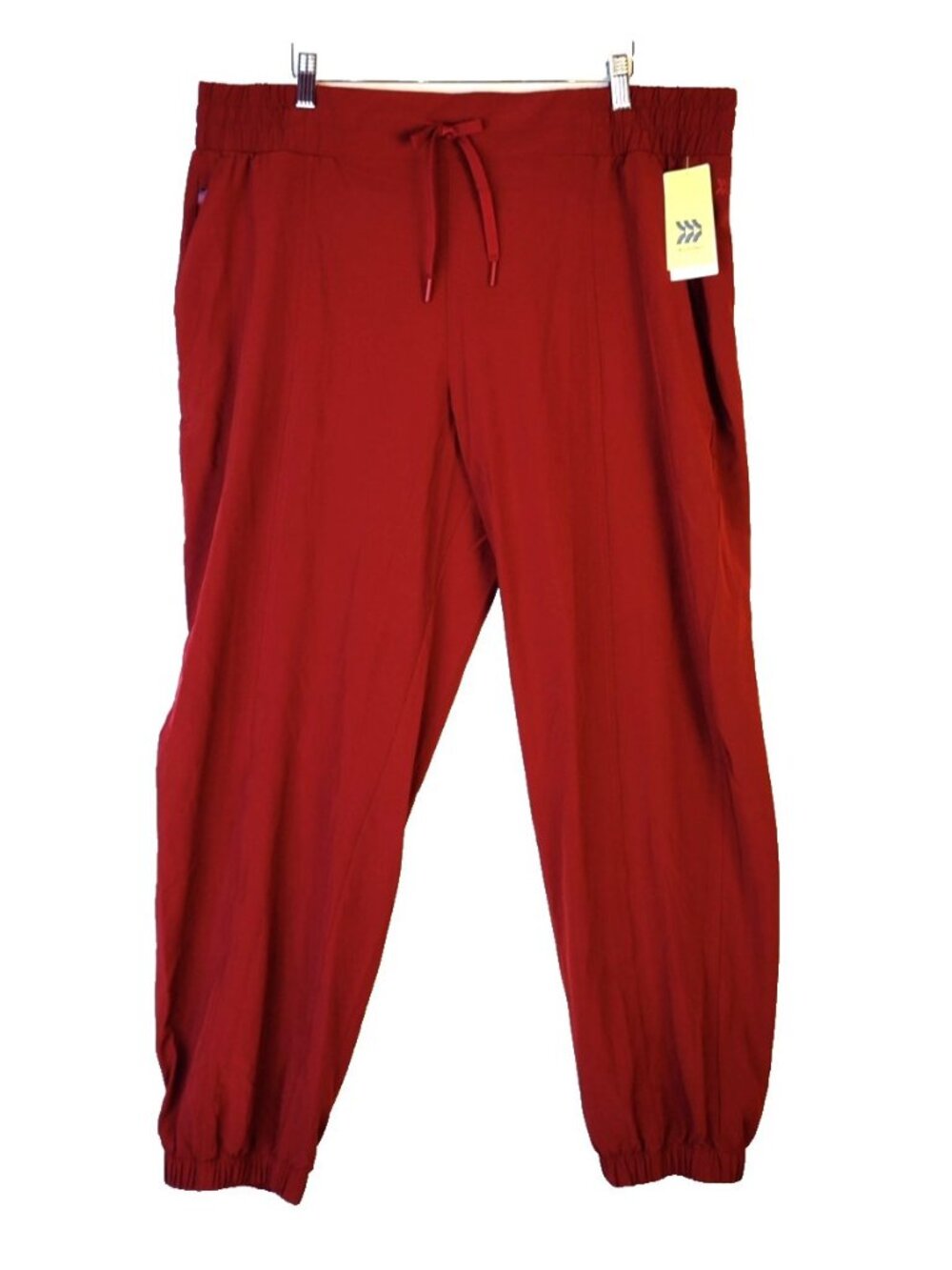 All In Motion Women's Active Light Weight Mid-Rise Cargo Joggers Maroon Size XXL